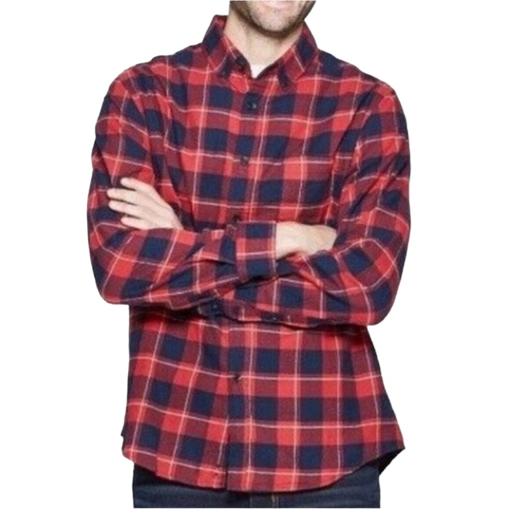 Goodfellow & Co. Mens Ripe Red Plaid Flannel Shirt